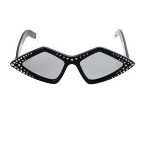 Gucci Black Diamond Shape Rhinestone Framed GG0496S Sunglasses
